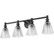 Auden 4 Light 31.75 inch Matte Black Bath Vanity Wall Light