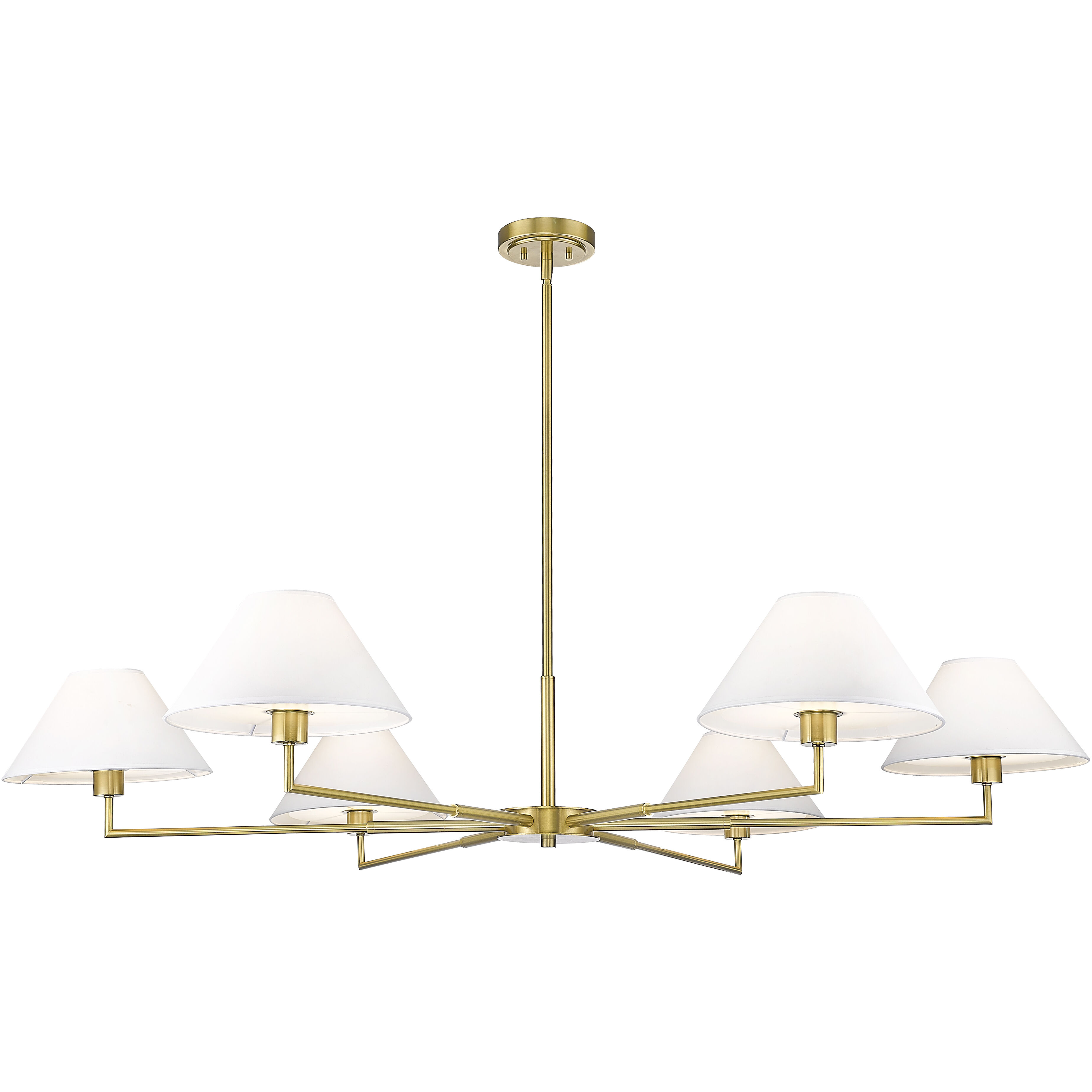Leila 6 Light 63 inch Luxe Gold Chandelier Ceiling Light