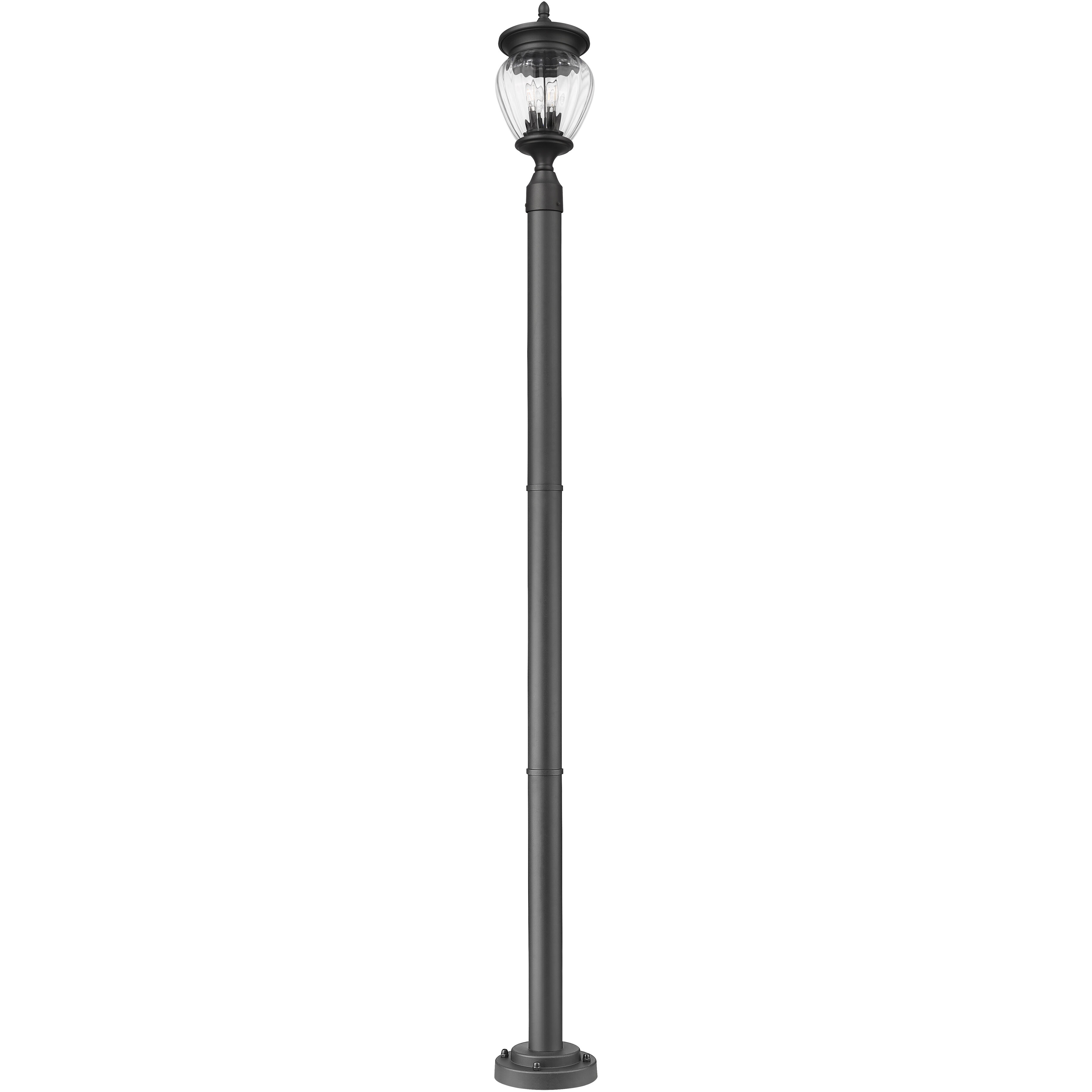 Davina 3 Light 94 inch Black Outdoor Post Mounted Fixture in G9
