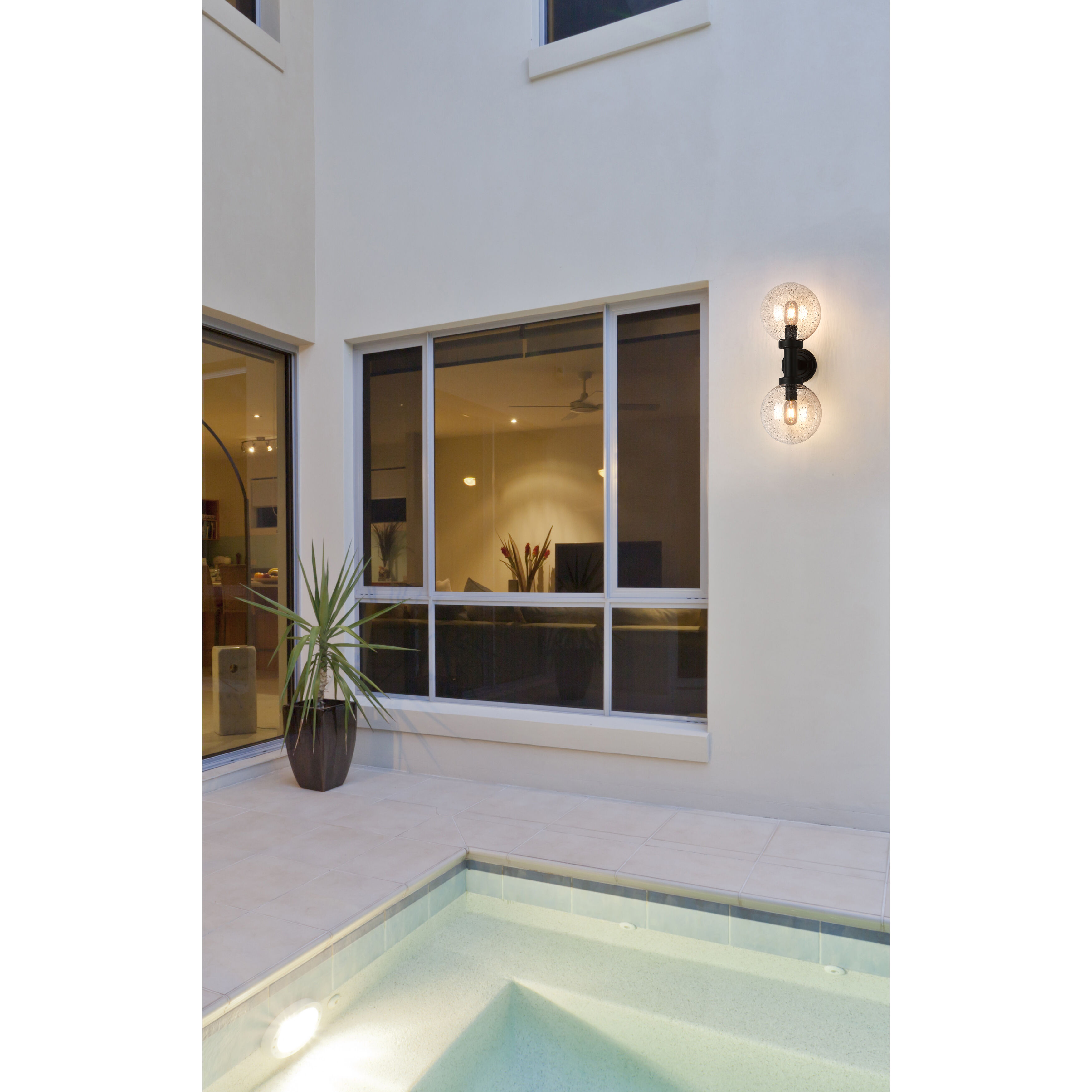 Laurent 2 Light 21 inch Black Outdoor Wall Light