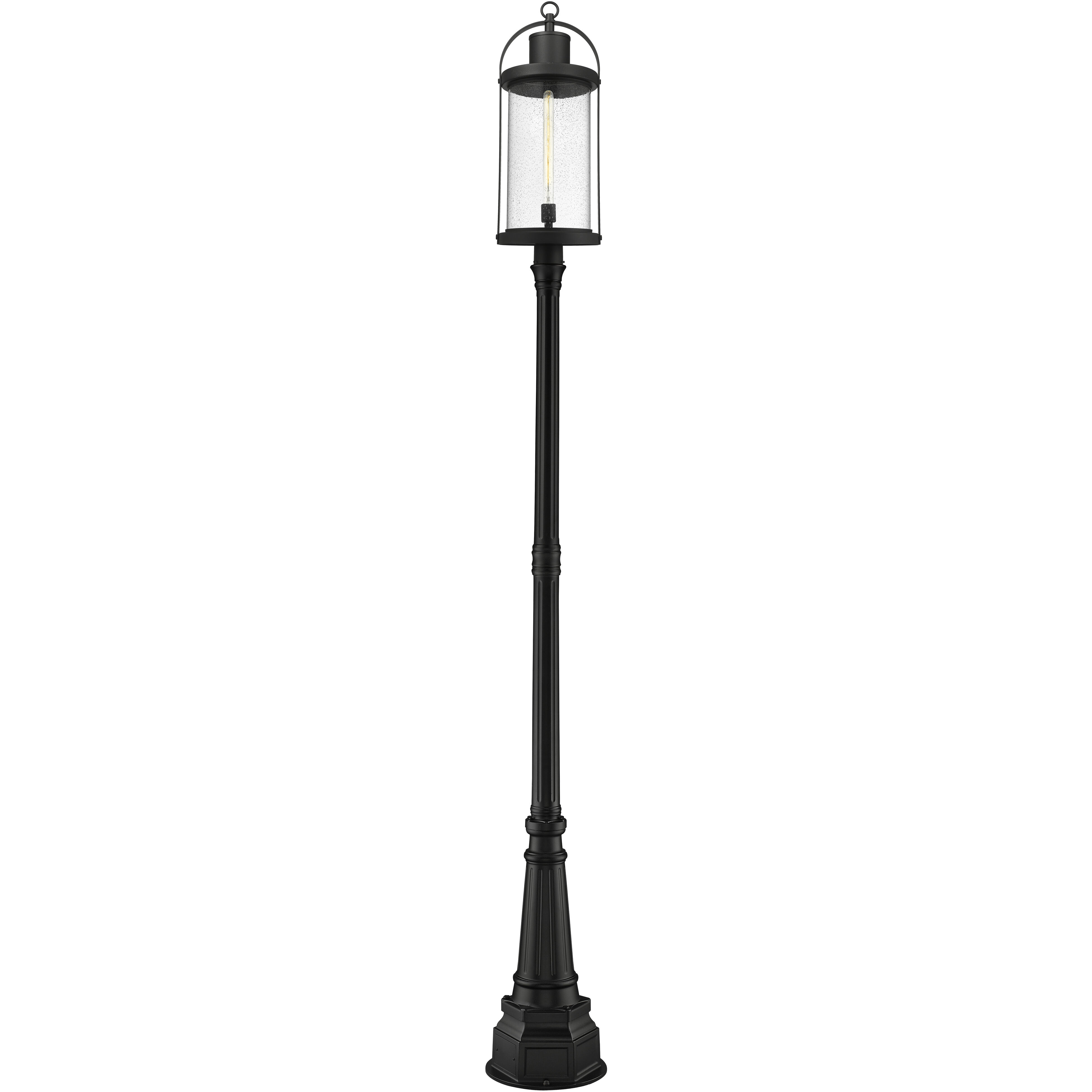 Roundhouse 1 Light 113.25 inch Black Outdoor Post Mounted Fixture