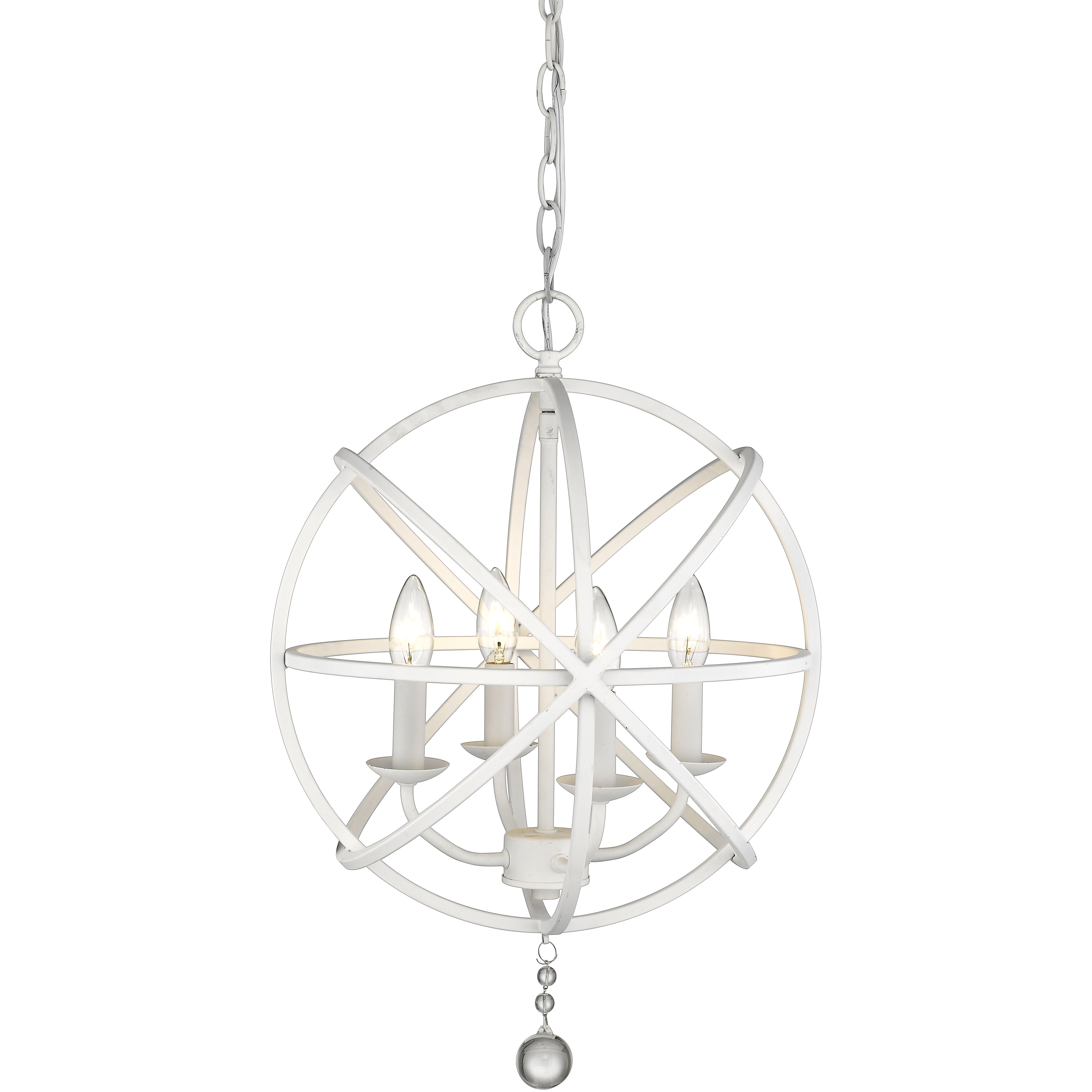 Tull 4 Light 16 inch Matte White Chandelier Ceiling Light