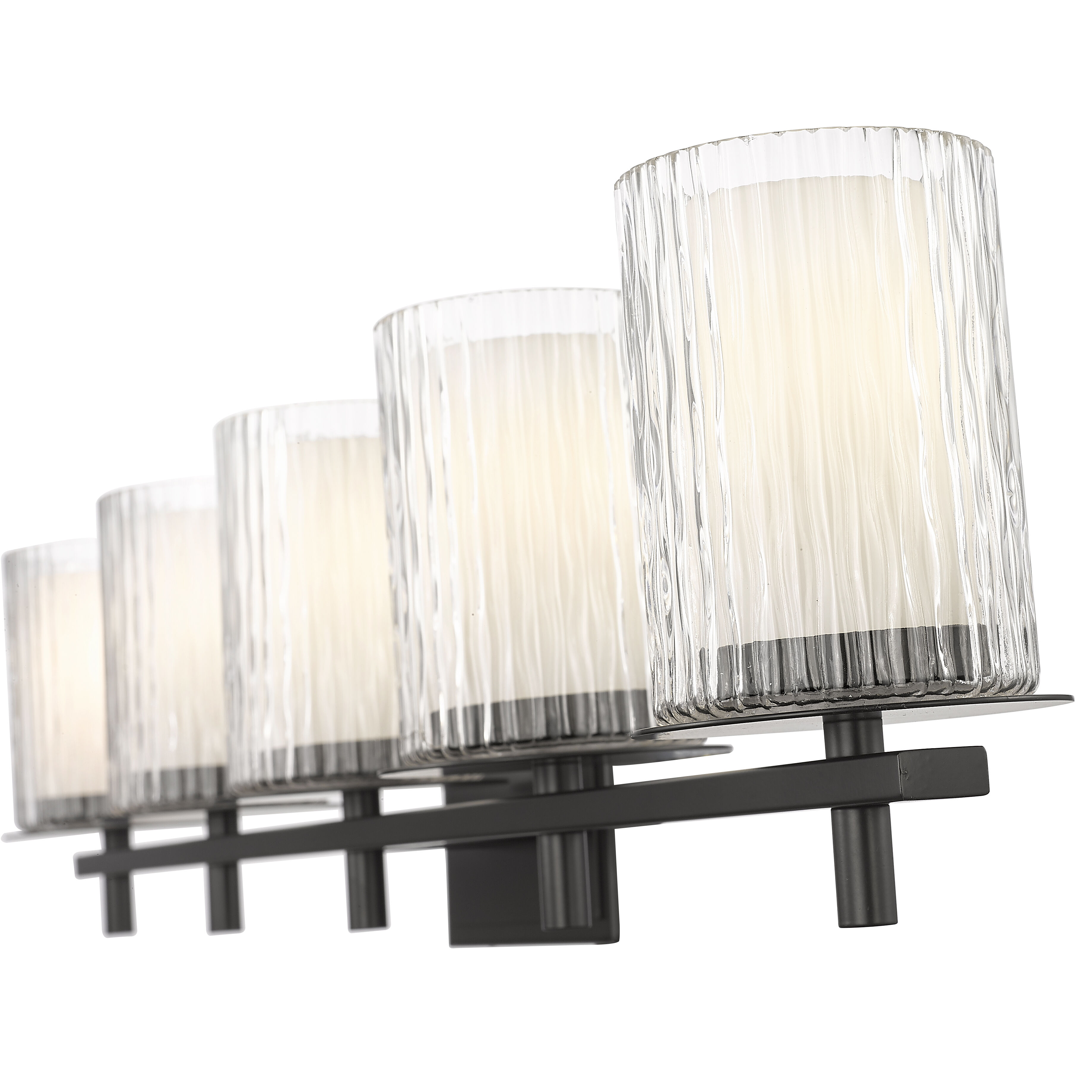 Grayson 5 Light 40 inch Matte Black Vanity Wall Light