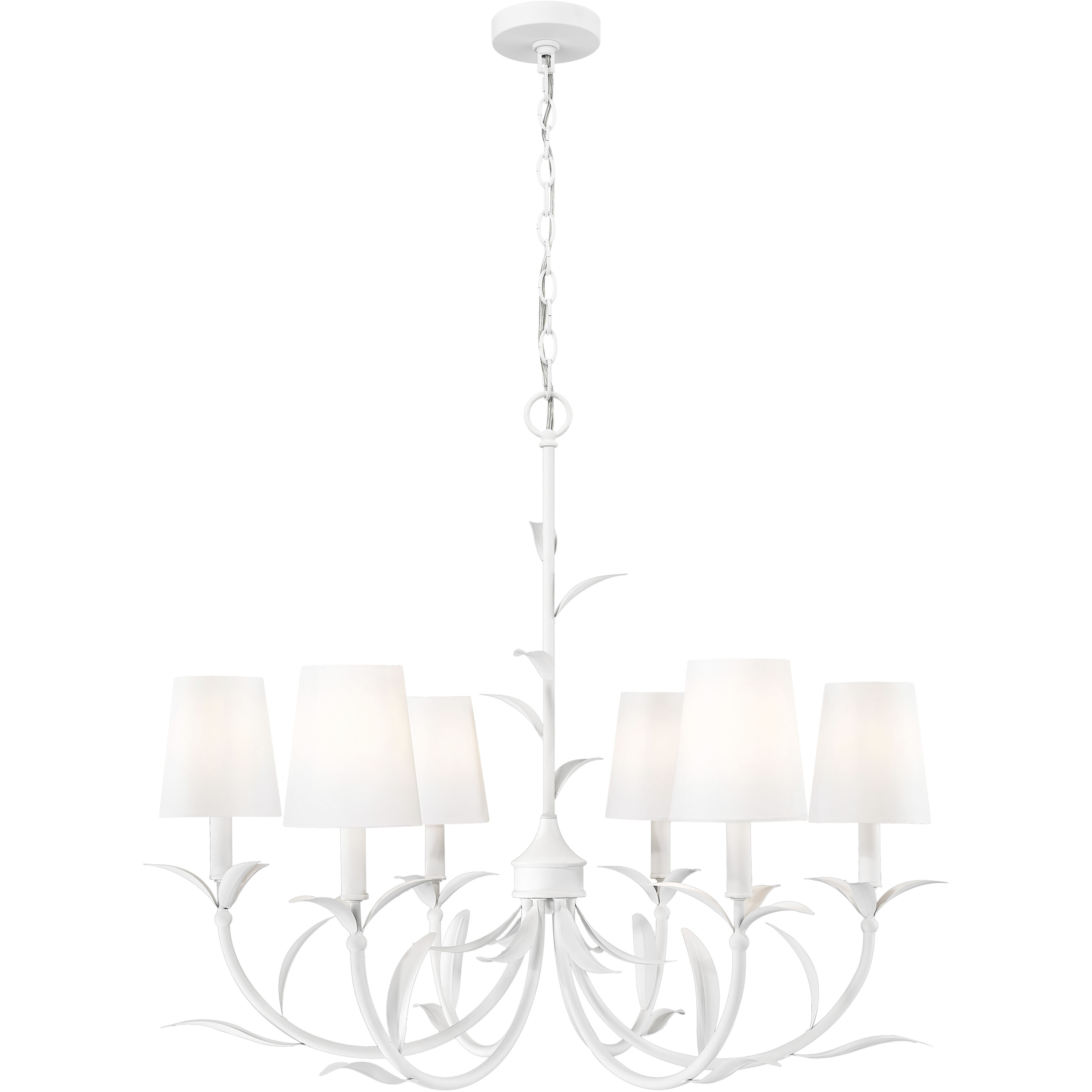 Aslin 6 Light 31 inch Textured White Chandelier Ceiling Light