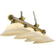 Cordon 4 Light 81.75 inch Rubbed Brass Billiard Ceiling Light in Golden Mottle Glass