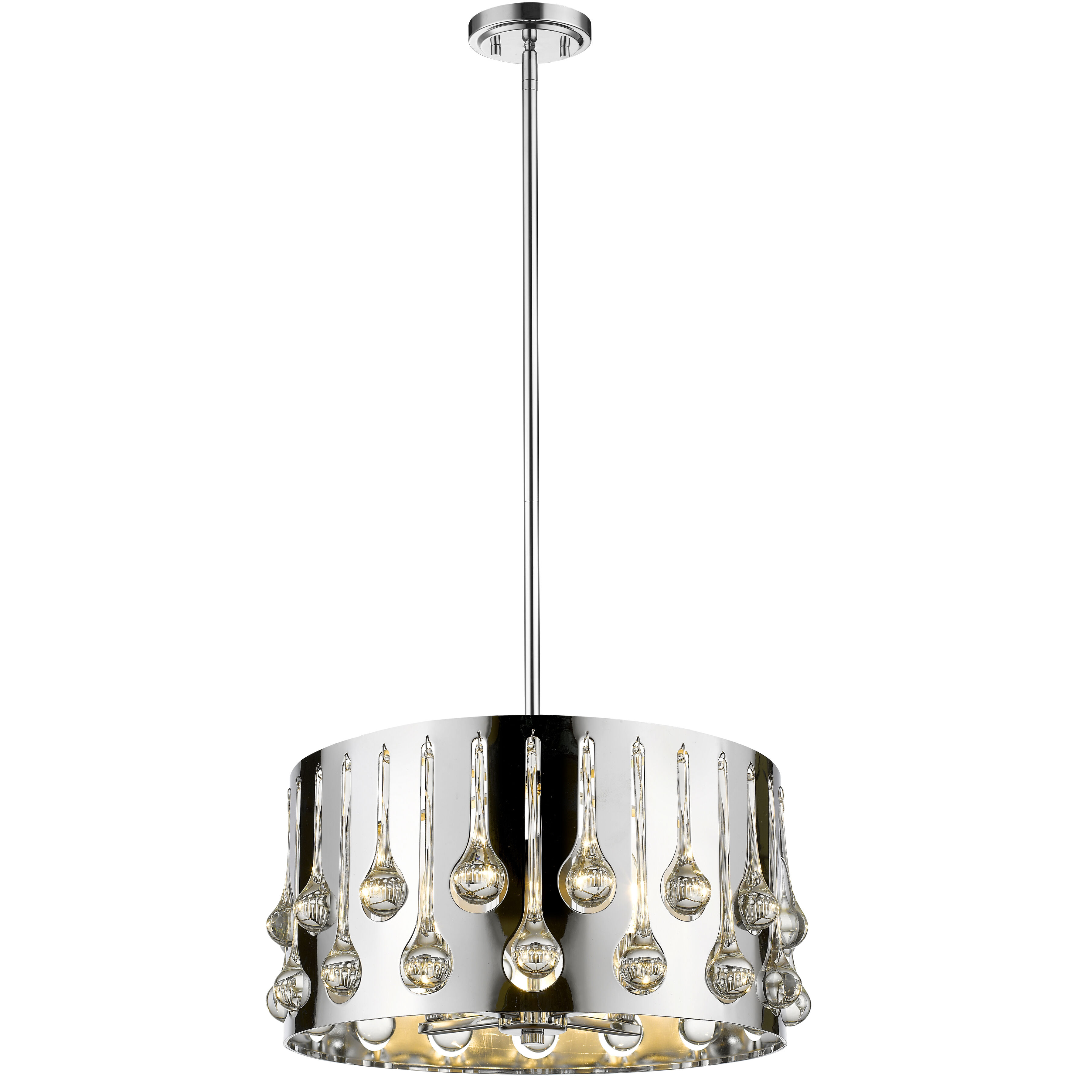 Oberon 4 Light 17 inch Chrome Pendant Ceiling Light