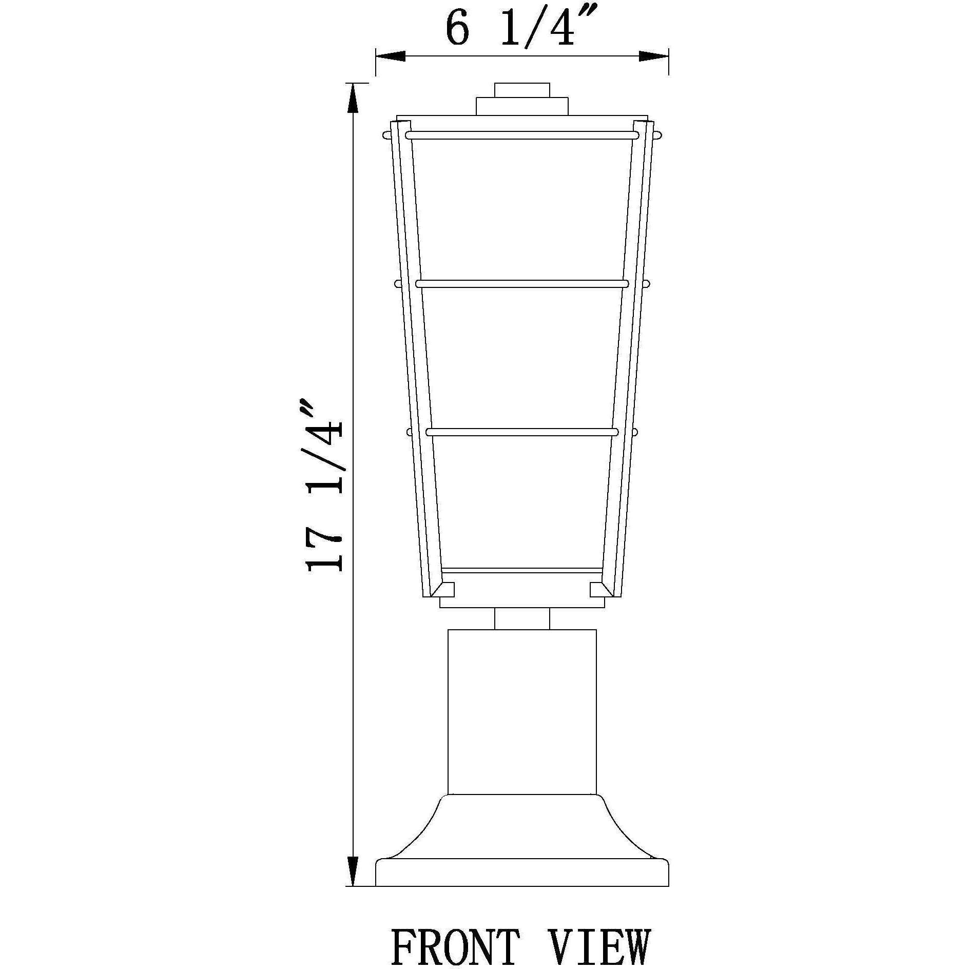 Helix 1 Light 18 inch Black Outdoor Pier Mounted Fixture