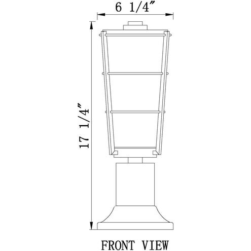 Helix 1 Light 18 inch Black Outdoor Pier Mounted Fixture