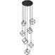 Vertical 7 Light 23.5 inch Matte Black and Brushed Nickel Chandelier Ceiling Light