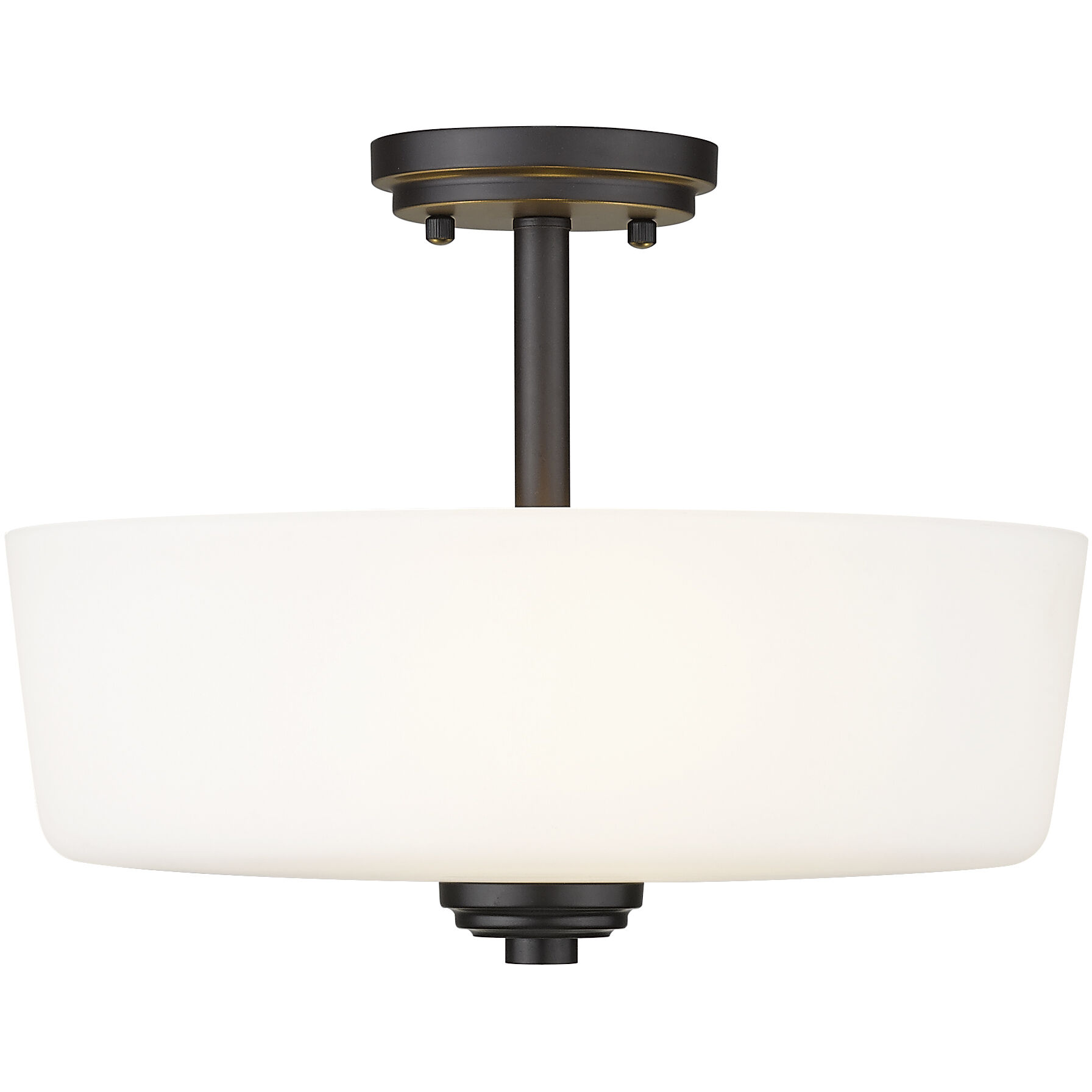 Arlington 3 Light 14.75 inch Bronze Semi Flush Mount Ceiling Light