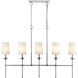 Emily 5 Light 51 inch Polished Nickel Linear Chandelier Ceiling Light