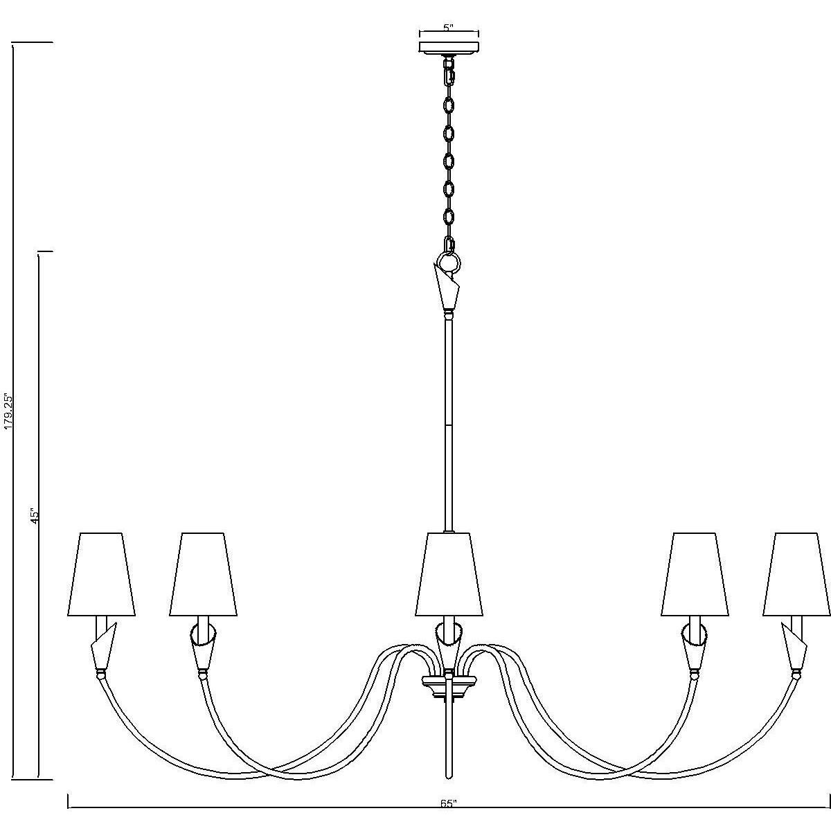 Claudelle 8 Light 65 inch Matte Black Chandelier Ceiling Light