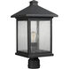 Portland 1 Light 18.5 inch Oil Rubbed Bronze Outdoor Post Mount Fixture in Clear Seedy Glass, 5.25