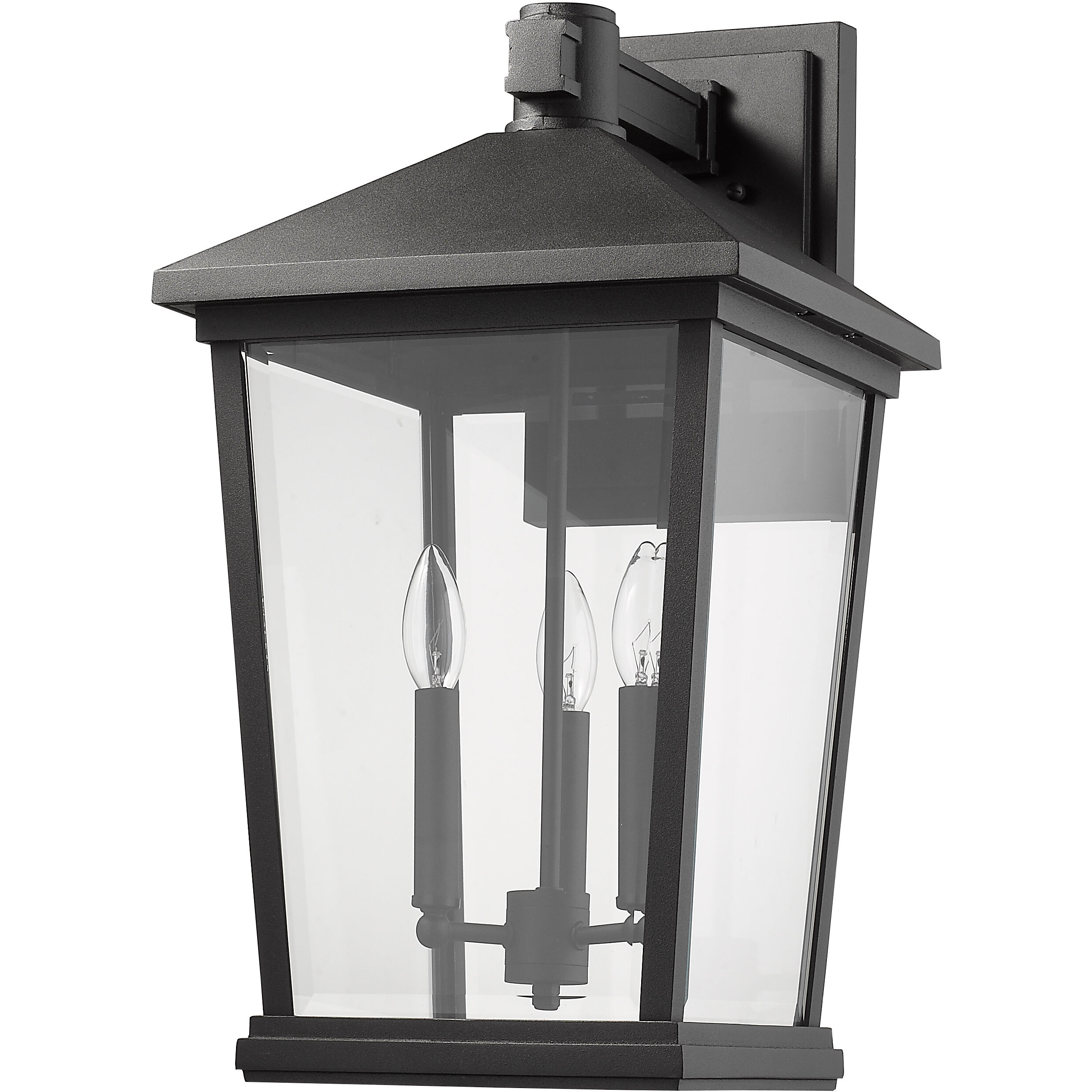 Beacon 3 Light 22.5 inch Black Outdoor Wall Light