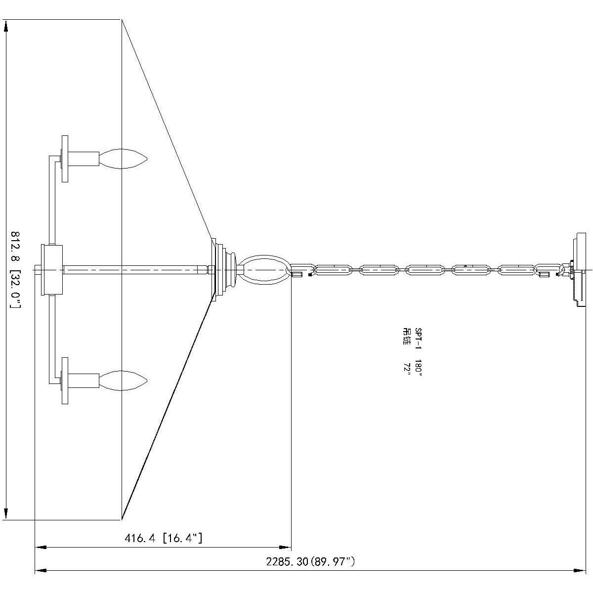 Rialto 6 Light 32 inch Matte Black Pendant Ceiling Light in Matte Black Outer,  Signature Rubbed Brass Inner