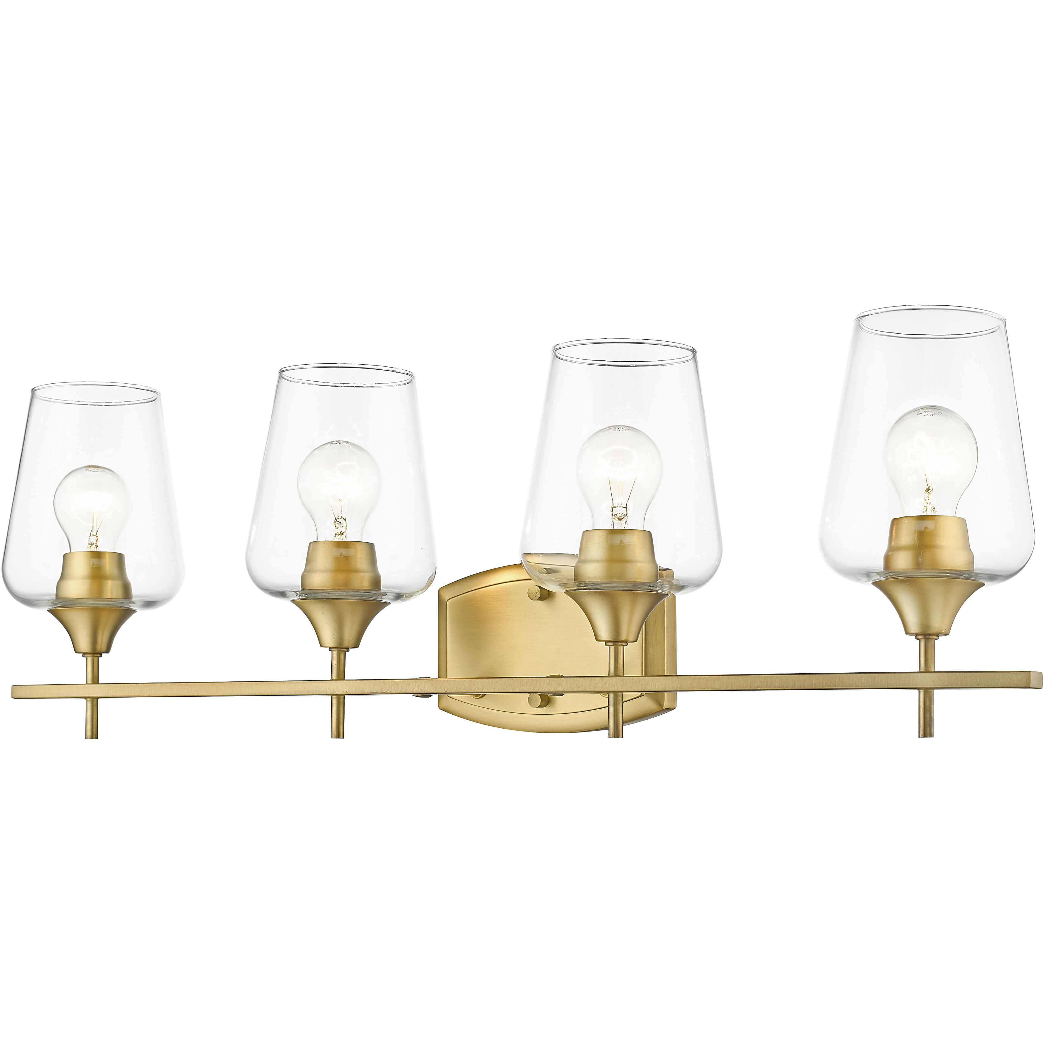 Joliet 4 Light 30 inch Olde Brass Vanity Wall Light