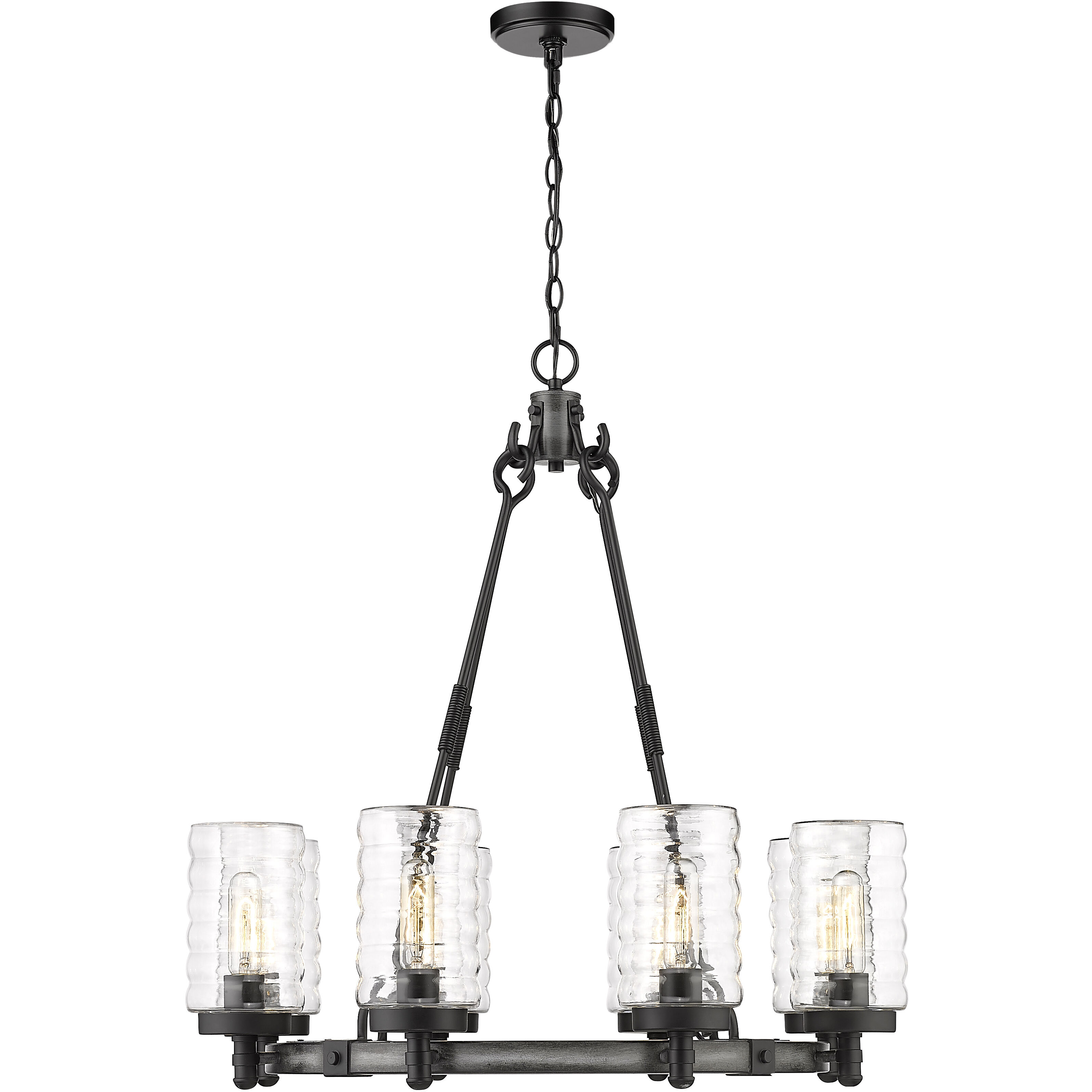 Tahoe 8 Light 29 inch Ashen Barnboard Outdoor Chandelier
