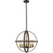Kirkland 5 Light 20 inch Rustic Mahogany Chandelier Ceiling Light