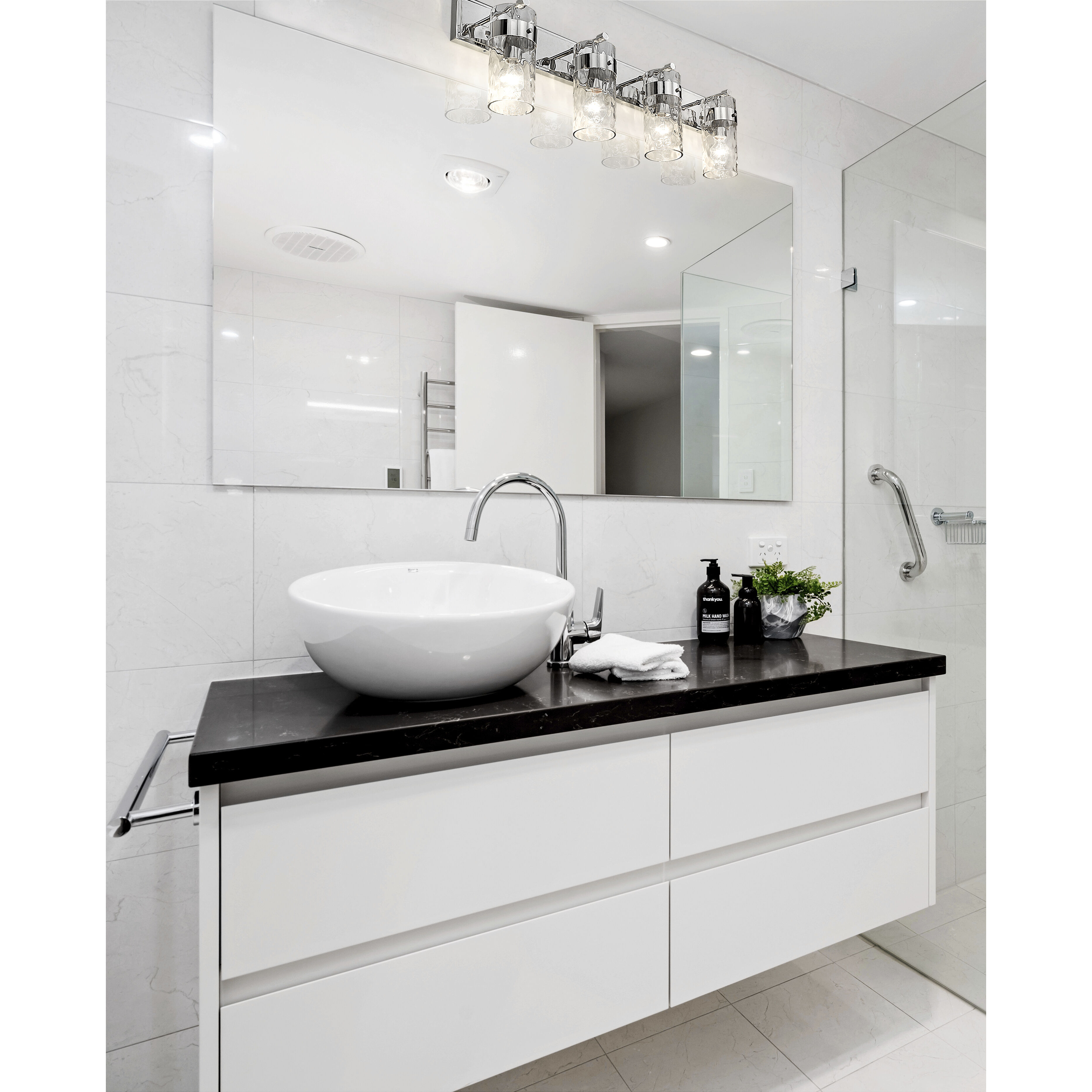 Fontaine 4 Light 34 inch Polished Nickel Vanity Wall Light