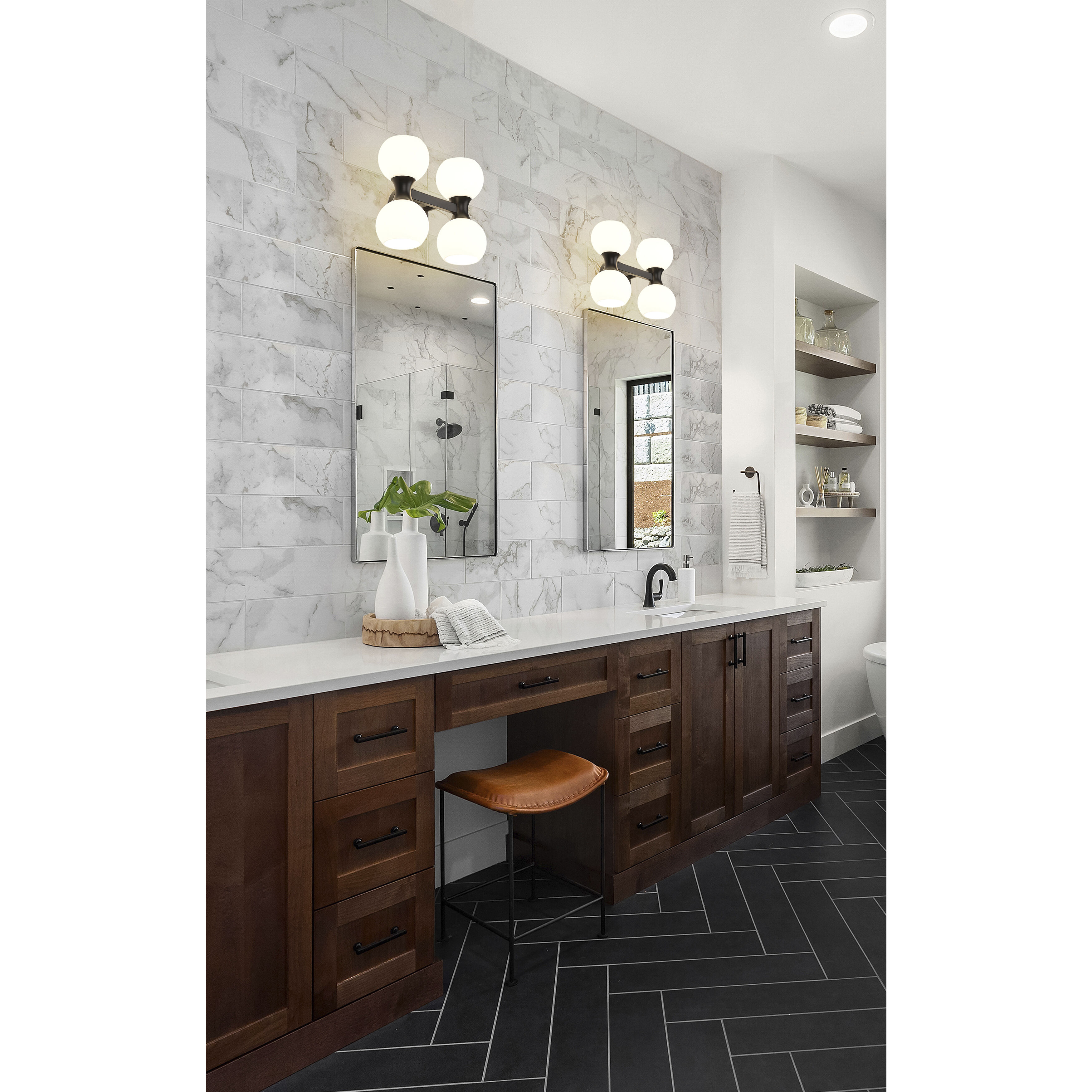 Artemis 4 Light 13 inch Matte Black Vanity Wall Light