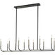 Haylie 12 Light 56 inch Matte Black and Brushed Nickel Linear Chandelier Ceiling Light