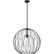 Elle 1 Light 24 inch Matte Black Pendant Ceiling Light