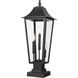 Gannon 3 Light 27.75 inch Black Outdoor Pier Mounted Fixture in G9