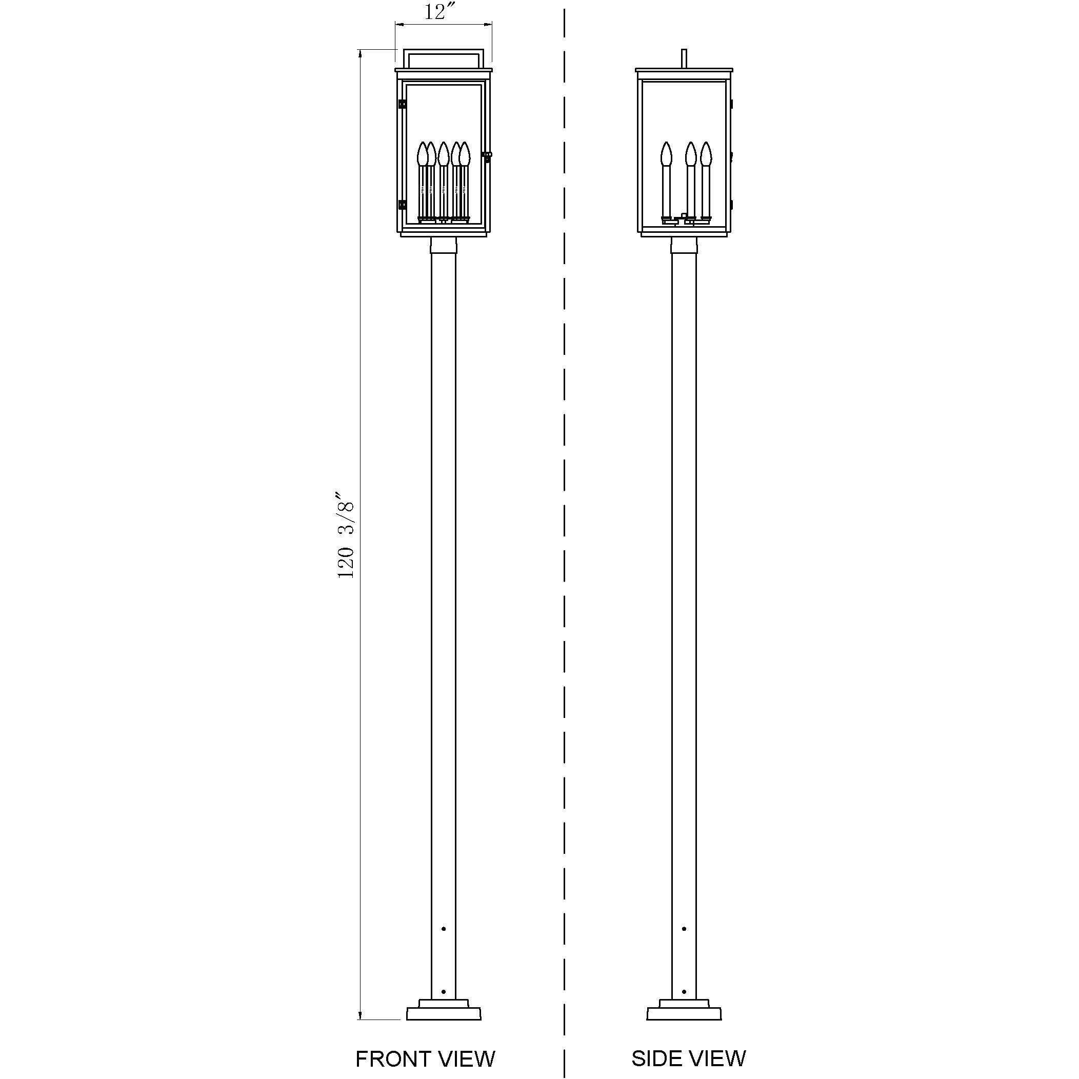 Hartwell 5 Light 119.25 inch Sand Black Outdoor Post Mounted Fixture
