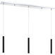 Forest LED 46 inch Chrome Linear Chandelier Ceiling Light in 3, 17, Matte Black Steel