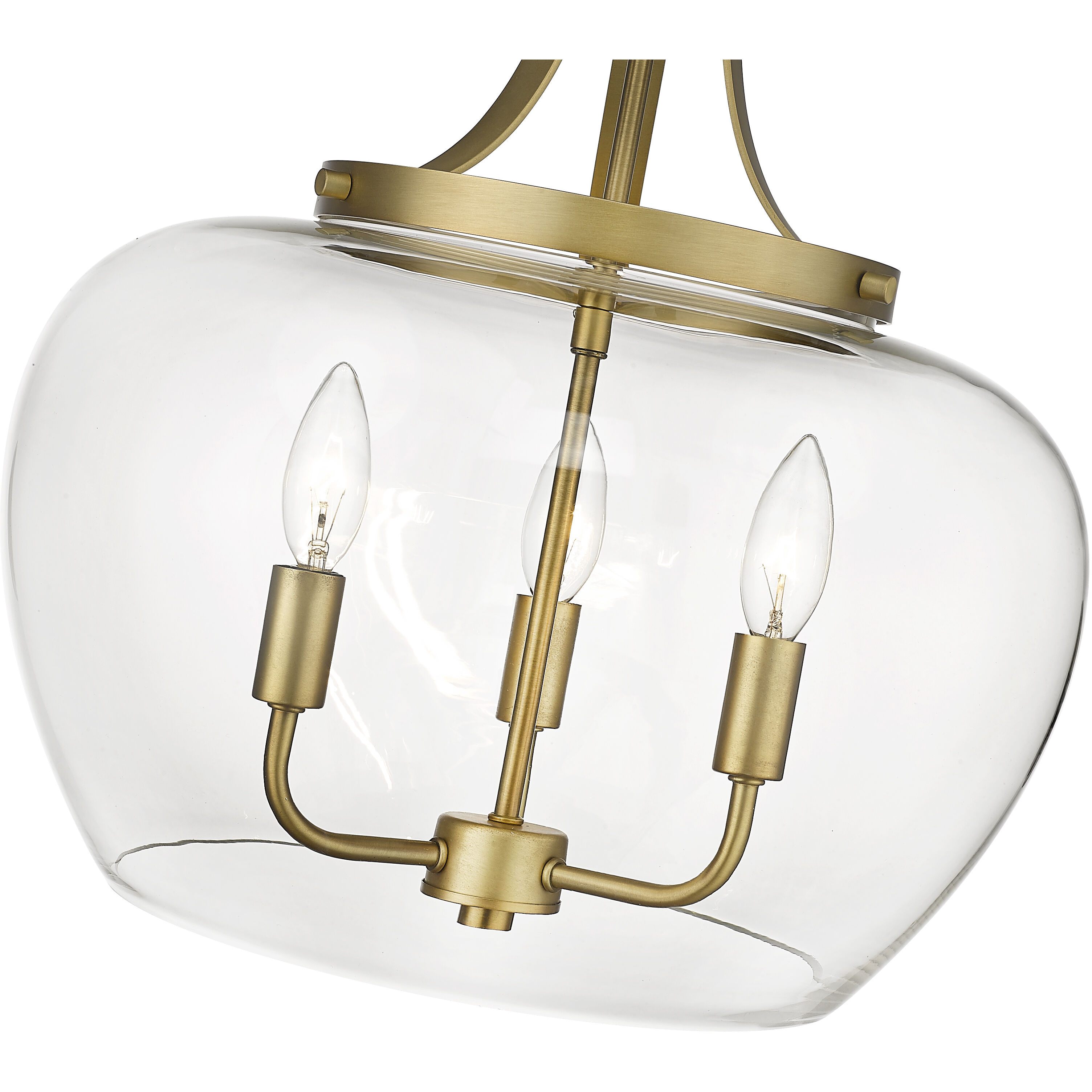 Joliet 3 Light 15.75 inch Olde Brass Pendant Ceiling Light