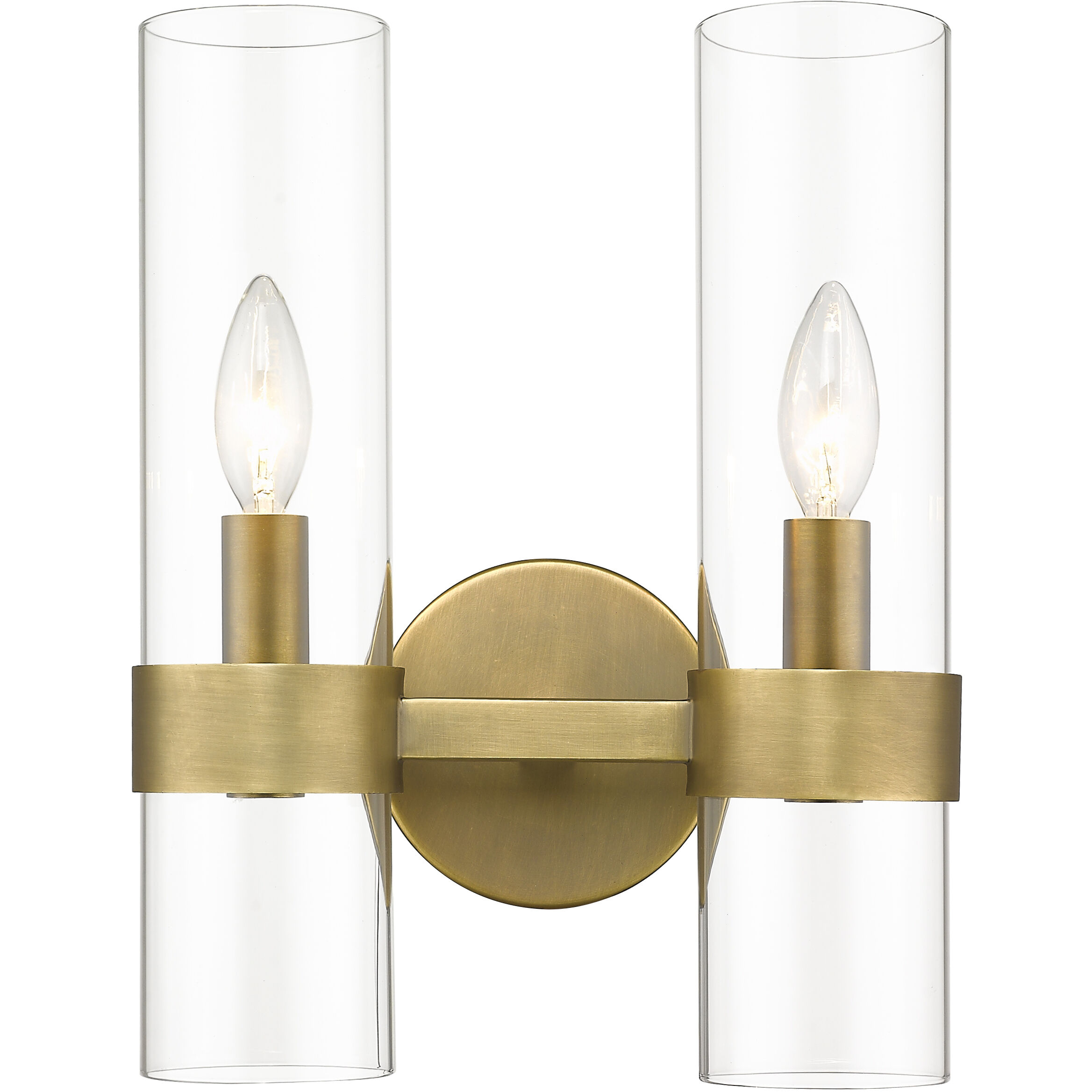 Datus 2 Light 6.5 inch Rubbed Brass Wall Sconce Wall Light