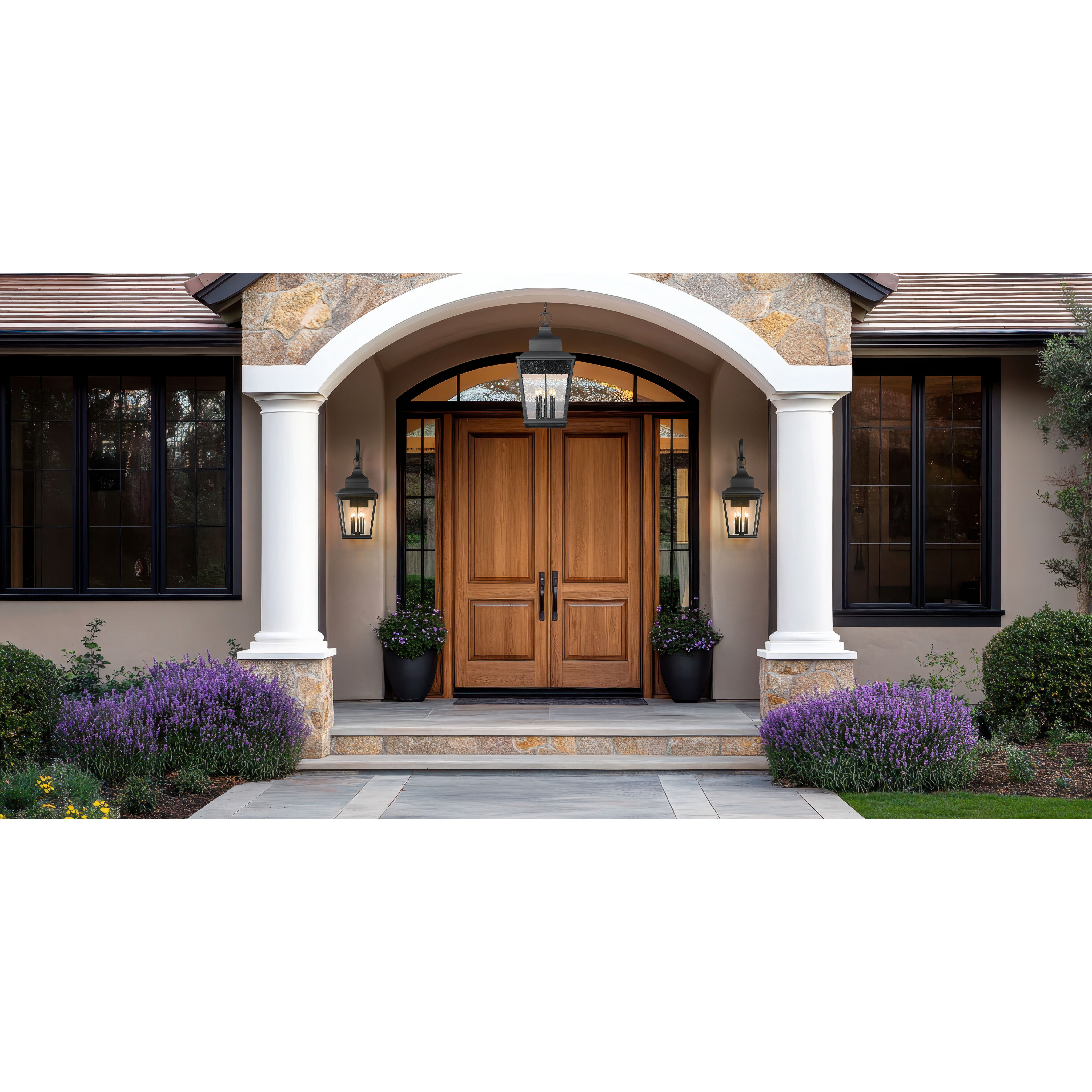 Raphael 5 Light 46.25 inch Sand Black Outdoor Wall Light in Soft Sand Black