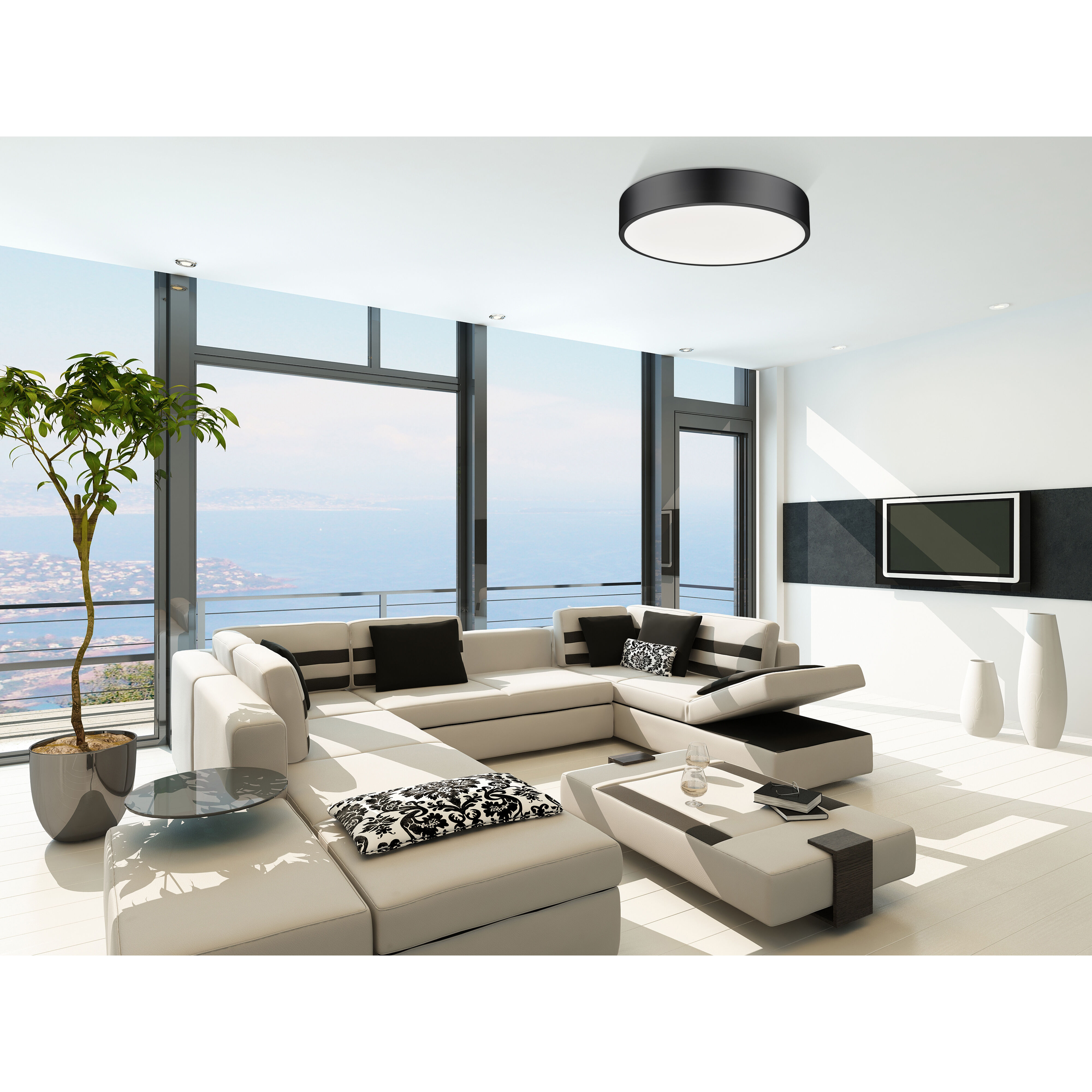 Coronado LED 20 inch Matte Black Flush Mount Ceiling Light