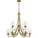 Joliet 9 Light 31 inch Olde Brass Chandelier Ceiling Light