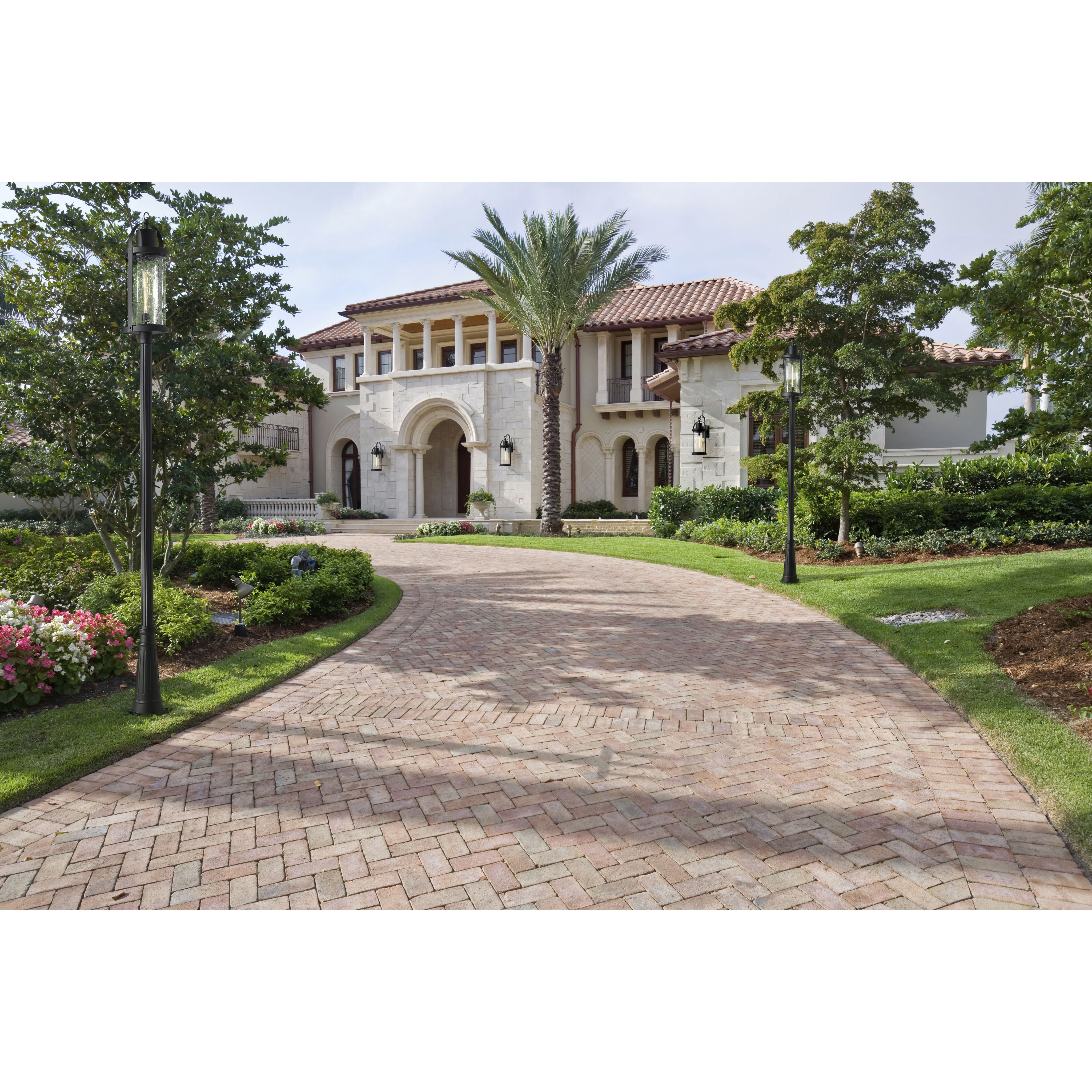 Roundhouse 1 Light 125.75 inch Black Outdoor Post Mounted Fixture