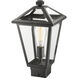 Talbot 1 Light 15 inch Black Outdoor Post Mount Fixture in Clear Beveled Glass