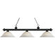 Riviera 3 Light 59 inch Matte Black Billiard Ceiling Light in White Mottle Glass, 17.95