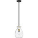 Bella 1 Light 8 inch Matte Black and Olde Brass Pendant Ceiling Light