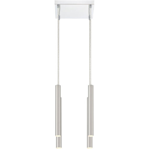Forest LED 9.5 inch Chrome Chandelier Ceiling Light in Brushed Nickel Steel, 4, 11