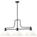 Melange 3 Light 52 inch Matte Black Billiard Ceiling Light in Matte Opal Glass