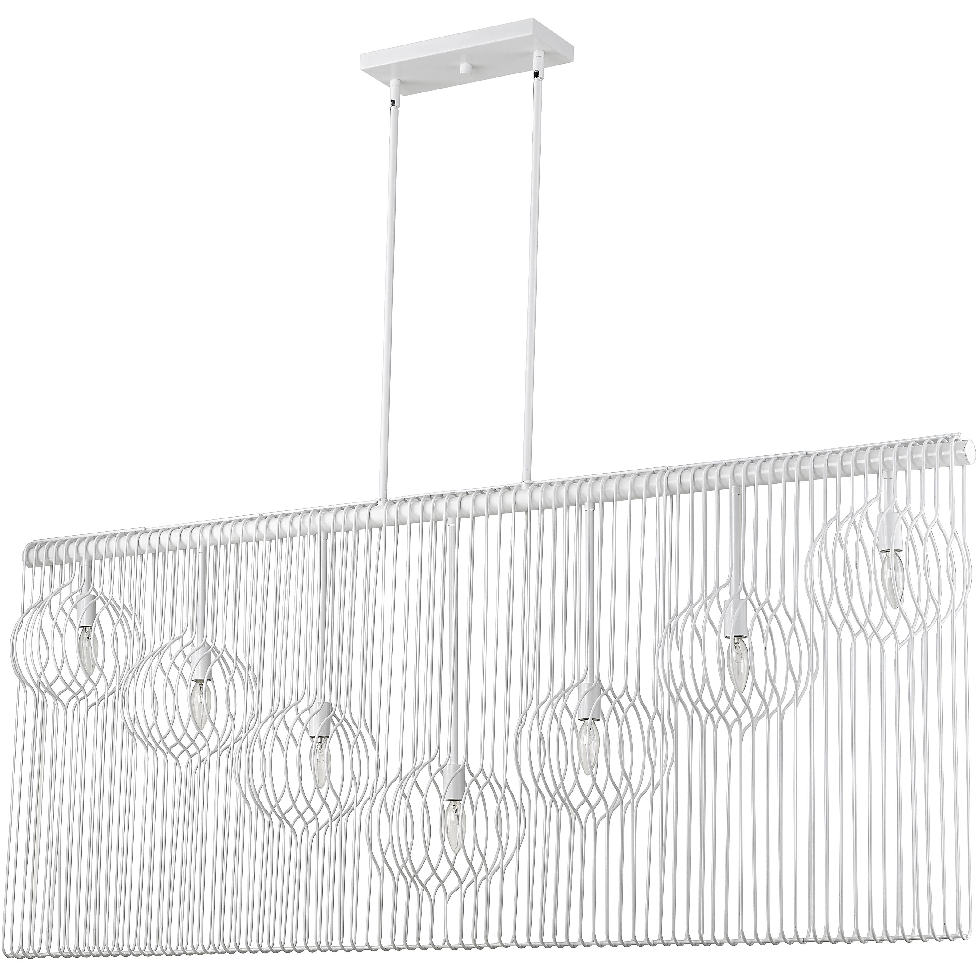 Contour 7 Light 62.75 inch White Linear Chandelier Ceiling Light