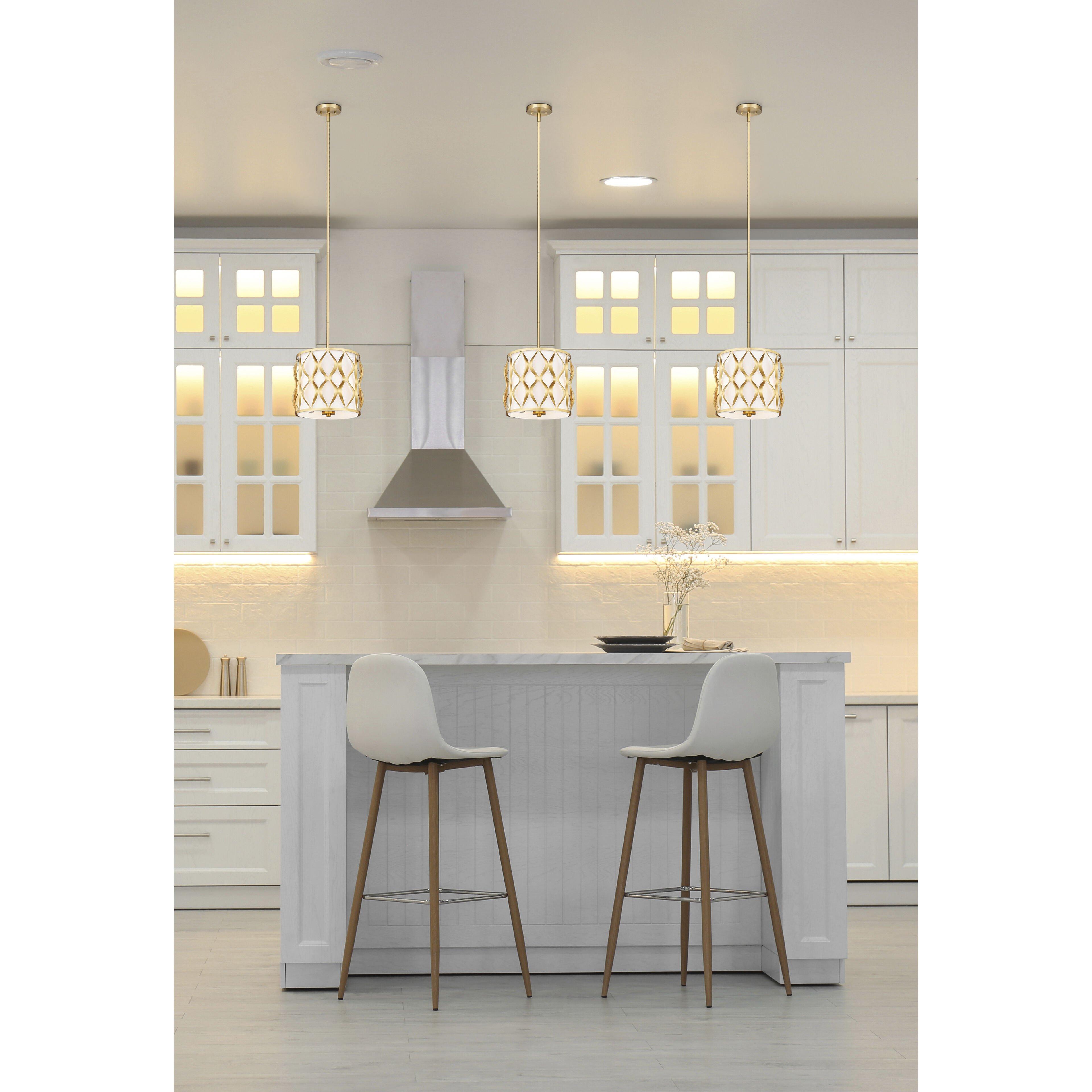 Harden 3 Light 12 inch Modern Gold Pendant Ceiling Light