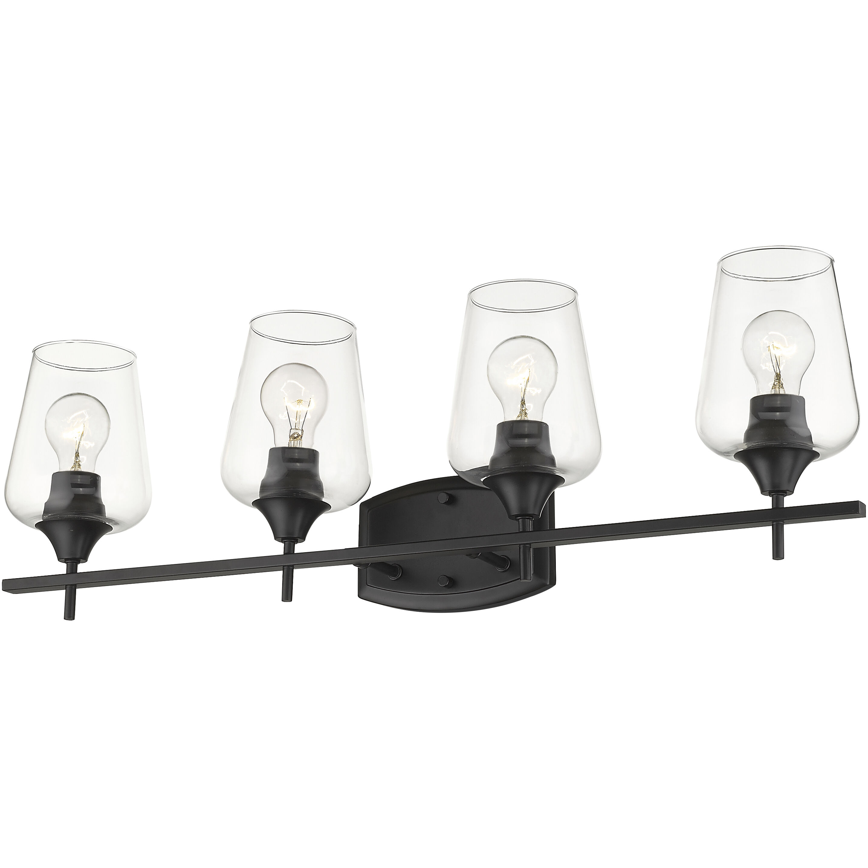 Joliet 4 Light 30 inch Matte Black Vanity Wall Light