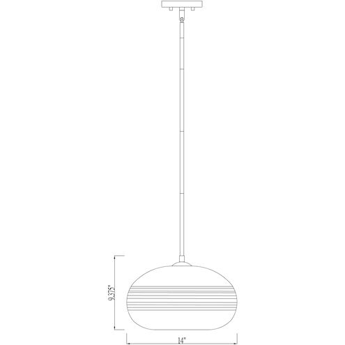 Harmony 1 Light 14 inch Brushed Nickel Pendant Ceiling Light