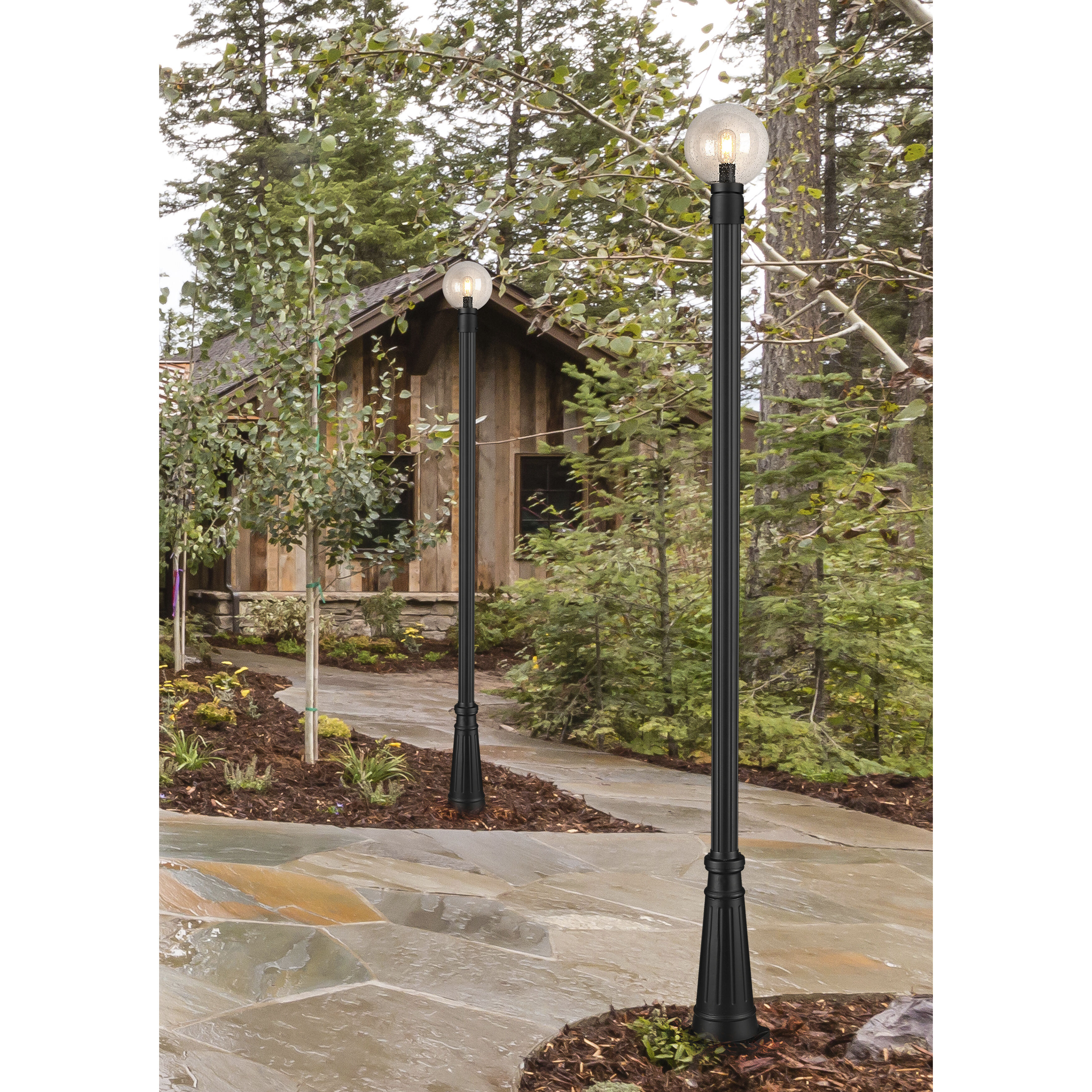 Laurent 1 Light 105.5 inch Black Outdoor Post Mounted Fixture