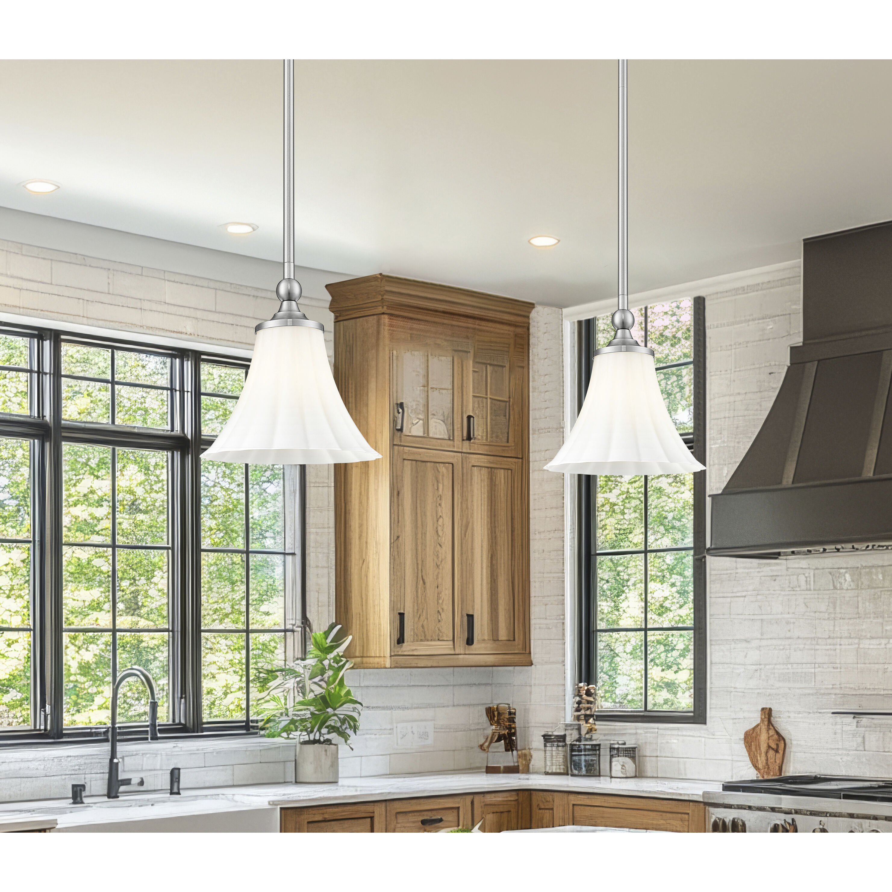 Fleur Pendant Ceiling Light in Brushed Nickel