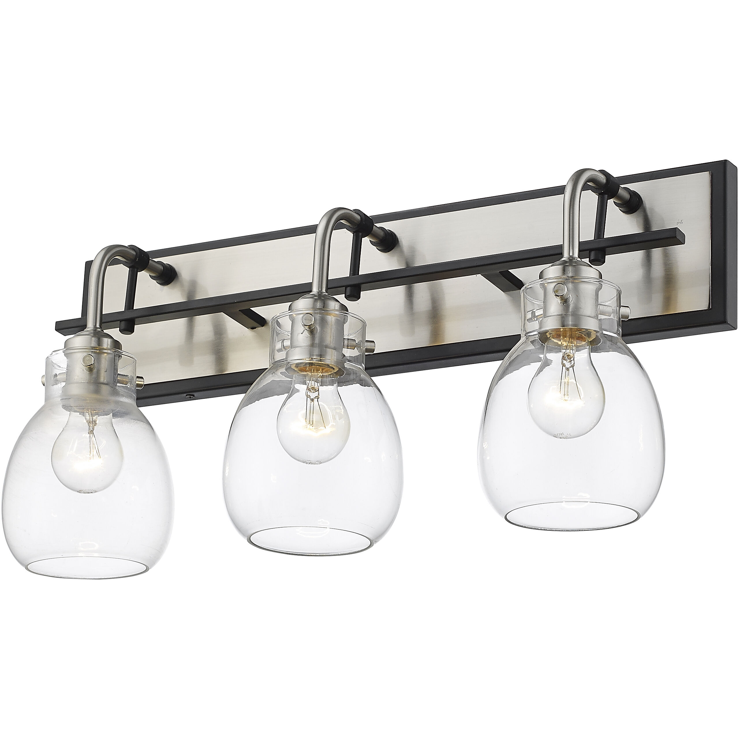 Kraken 3 Light 22 inch Matte Black and Brushed Nickel Vanity Wall Light