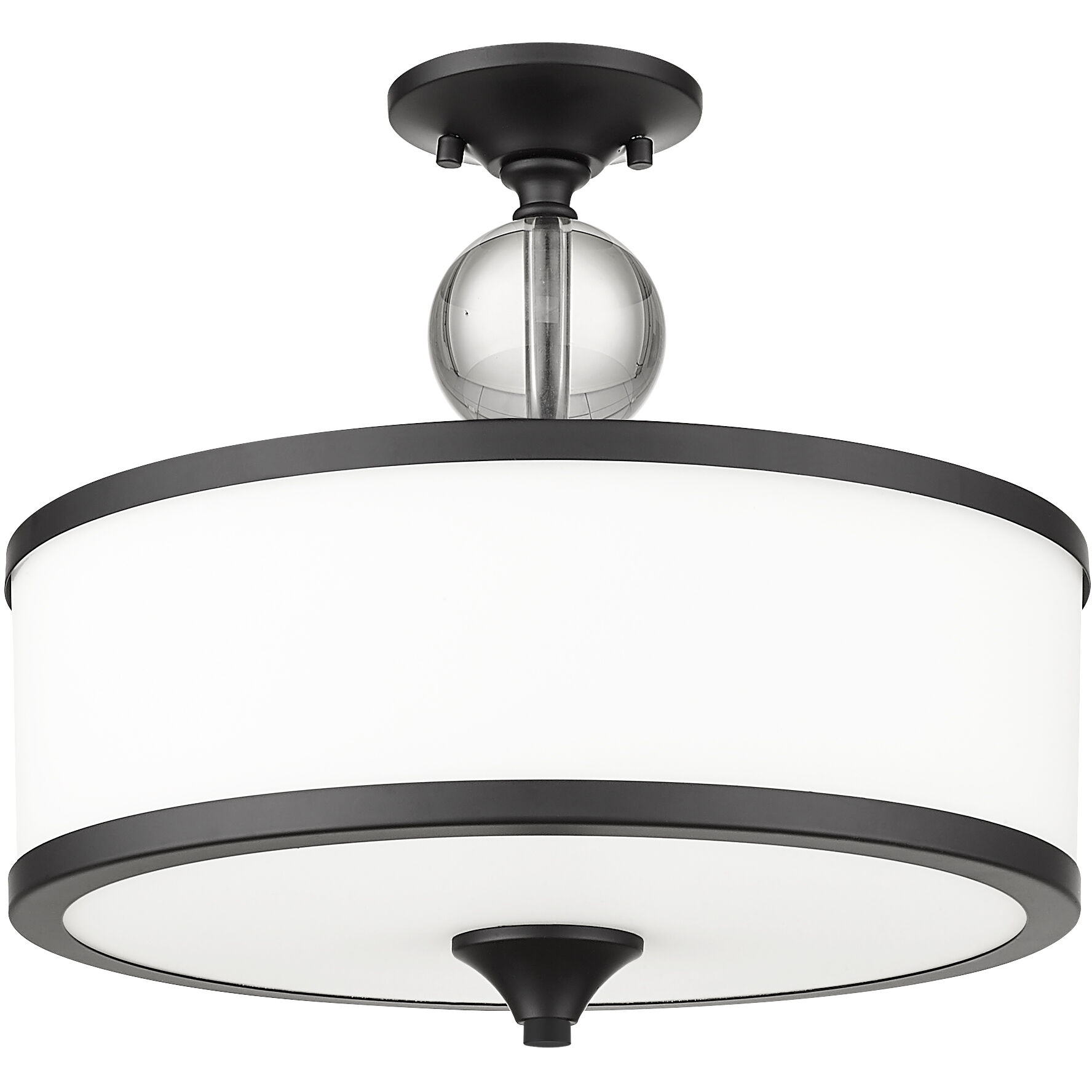 Cosmopolitan 3 Light 15.75 inch Matte Black Semi Flush Mount Ceiling Light
