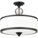 Cosmopolitan 3 Light 15.75 inch Matte Black Semi Flush Mount Ceiling Light