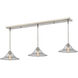 Annora 3 Light 56 inch Brushed Nickel Linear Chandelier Ceiling Light in 19.22